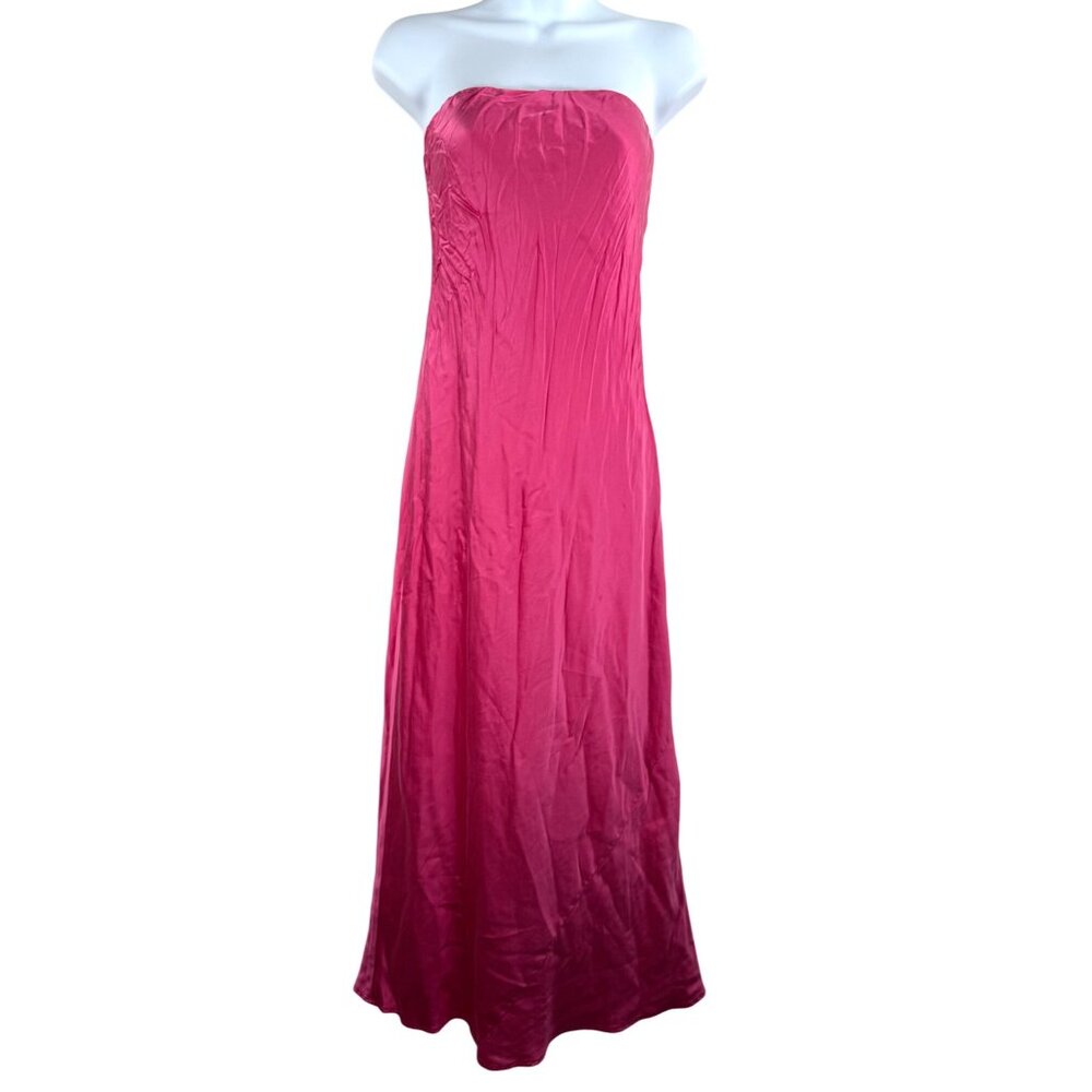 reformation‎ Joanna Silk maxi dress hot pink 90s y2k sz S
